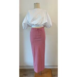 Wild Fable Red White Gingham Maxi Skirt XL Cottagecore Picnic NWT